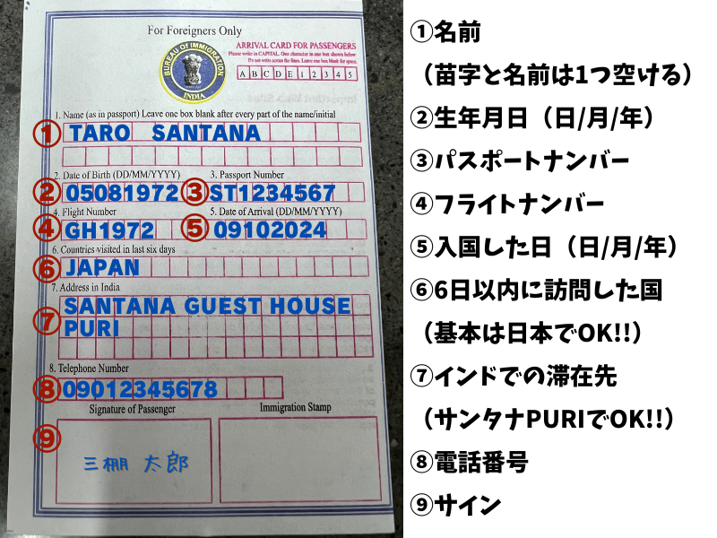 入国カード