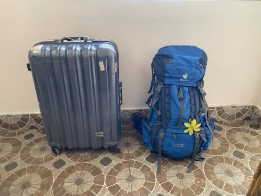 スーツケースとバックパック