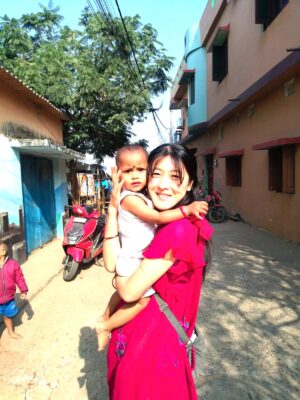 お隣さんの子供と😊